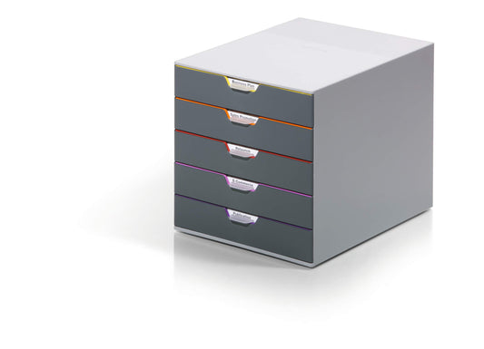 Durable VARICOLOR Desktop Organiser 5 Drawer Colour Coded Modular Storage | A4+